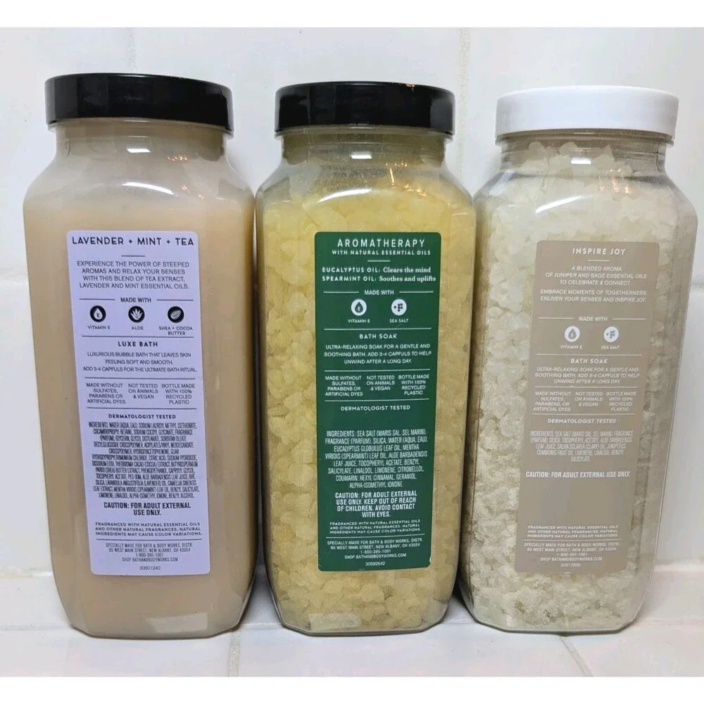 Bath & Body Works Aromatherapy Bath Soak Trio Eucalyptus Spearmint Joy Lavender